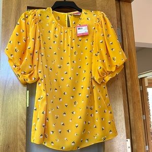 Kate Spade blouse, summer yellow, size S, NWT